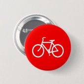 Rode en Witte Fiets Ronde Button 5,7 Cm (Voorkant /achterkant)