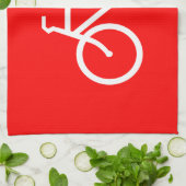 Rode en Witte Fiets Theedoek (Gevouwen)