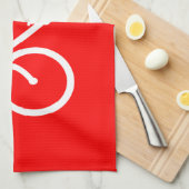 Rode en Witte Fiets Theedoek (Quarter Fold)