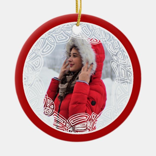 Rode en witte Filippijn - twee gesneden Keramisch Ornament (Voorkant)