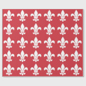 Rode en Witte Fleur de Lys Cadeaupapier (Vlak)