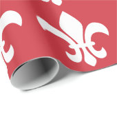 Rode en Witte Fleur de Lys Cadeaupapier (Rol Hoek)