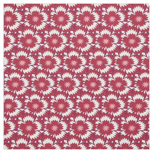 rode en witte flora Dianthus Barbatus Stof (Swatch)