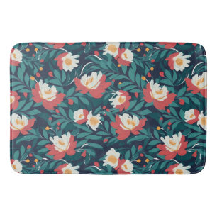 Rode en witte Floral Badmat