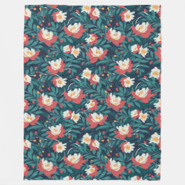 Rode en witte Floral Fleece Deken