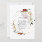 Rode en witte Floral Geometrische viering van het Kaart (Voorkant)