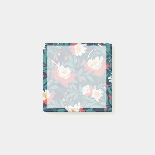 Rode en witte Floral Post-it® Notes (Voorkant)