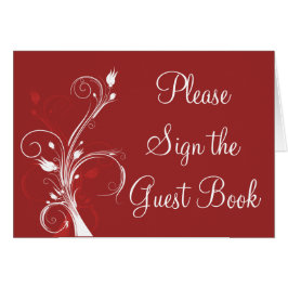 Rode en witte Floral-tafelkaart