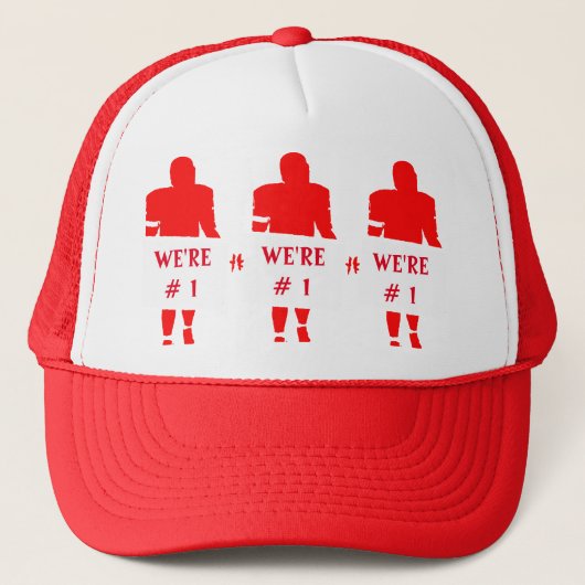 RODE EN WITTE FOOTBALL TRUCKER PET (Voorkant)