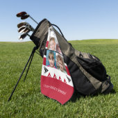 Rode en witte foto's van kleinkinderen golfhanddoek (Groen)