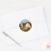 Rode en witte geit ronde sticker (Envelop)