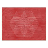 Rode en Witte Geometrische Lijnen Tafelkleed (Voorkant (Horizontaal))