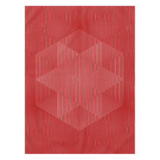 Rode en Witte Geometrische Lijnen Tafelkleed