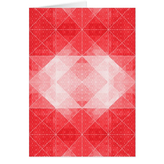 Rode en Witte Geometrische Patroonkaart (Voorkant)