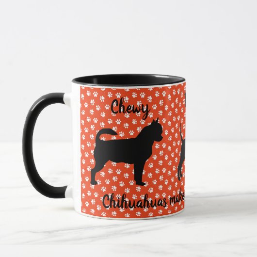 Rode en witte Gepersonaliseerd Chihuahua-Mok Mok (Links)