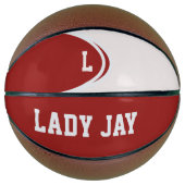 Rode en witte gepersonaliseerde basketbal (Voorkant)