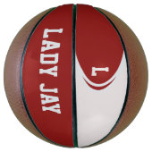 Rode en witte gepersonaliseerde basketbal (Verticaal)