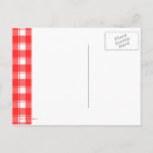 Rode en witte geruite aangepaste bedankkaartjes briefkaart (Achterkant)