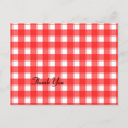 Rode en witte geruite aangepaste bedankkaartjes briefkaart (Voorkant)