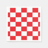 Rode en witte geruite papieren servetten (Voorkant)