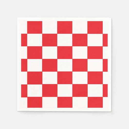 Rode en witte geruite papieren servetten (Voorkant)