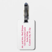 Rode en Witte Gestreepte Bagagelabels (Achterkant verticaal)