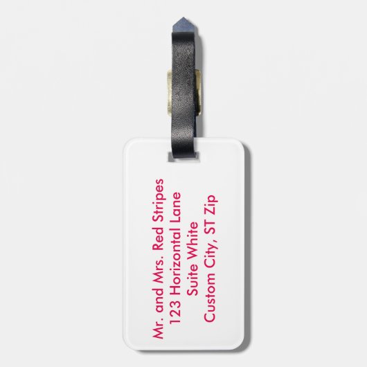 Rode en Witte Gestreepte Bagagelabels (Achterkant verticaal)