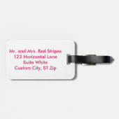 Rode en Witte Gestreepte Bagagelabels (Achterkant horizontaal)