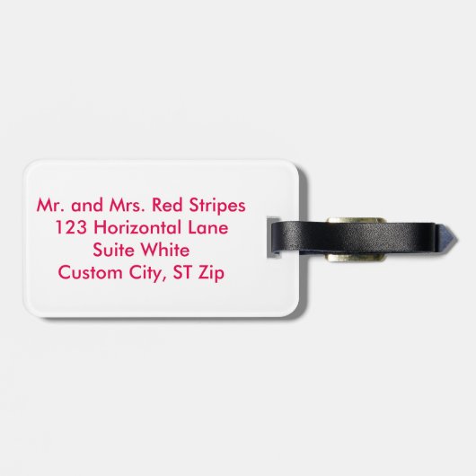 Rode en Witte Gestreepte Bagagelabels (Achterkant horizontaal)