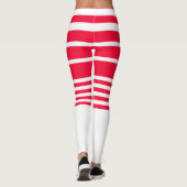 Rode en witte gestreepte broek leggings (Achterkant)