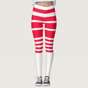 Rode en witte gestreepte broekleggings leggings