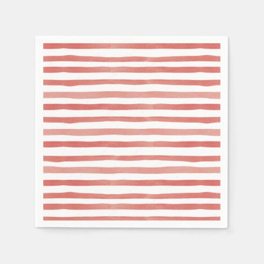 Rode en witte gestreepte piratenverjaardag servet (Voorkant)