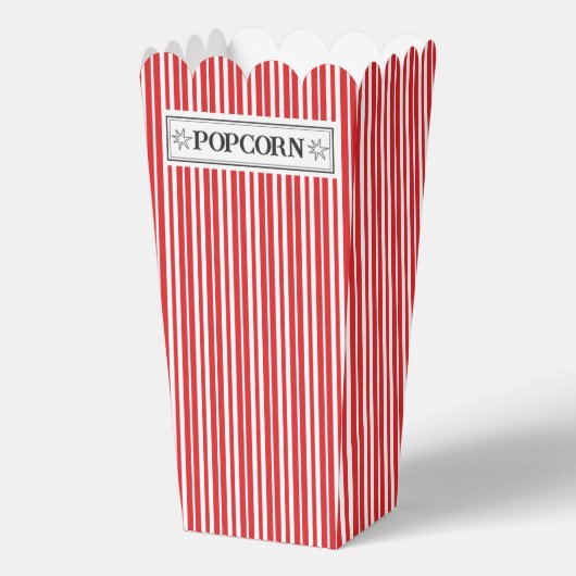 Rode en Witte Gestreepte Popcorn Favor Doos Bedankdoosjes (Voorkant)