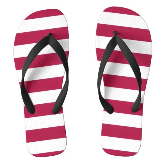 Rode en witte gestreepte slippers – Zomerstrandzan Teenslippers (Voetbed)