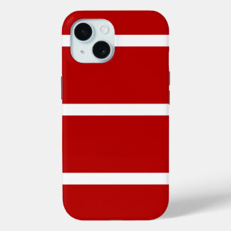 Rode en witte gestreepte telefoonhoes iPhone 15 case