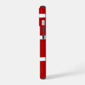 Rode en witte gestreepte telefoonhoes iPhone 15 case (Linkerkant)