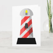 Rode en Witte Gestreepte Vuurtoren Kaart (Voorkant)