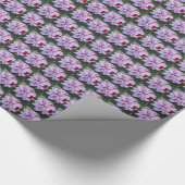 Rode en witte gevlekte Dahlia Floral Pattern Cadeaupapier (Hoek)