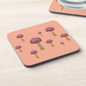 Rode en witte gevlekte paddenstoel bier onderzetter (Linkerzijde)