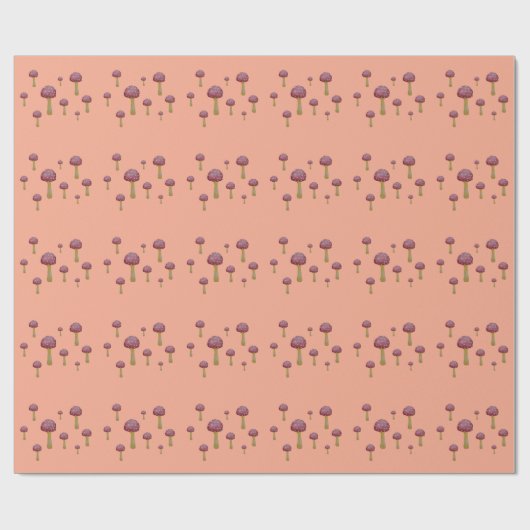 Rode en witte gevlekte paddenstoel cadeaupapier (Vlak)