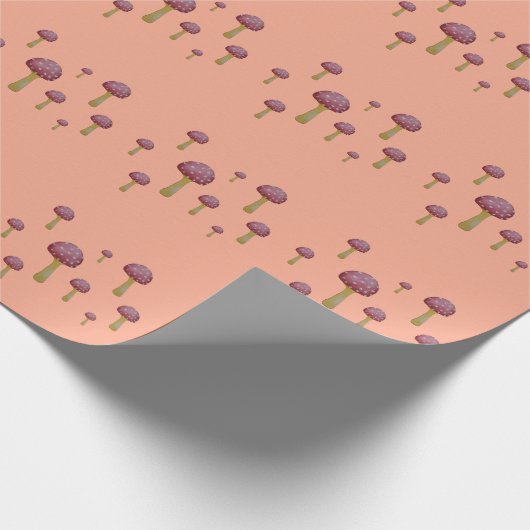 Rode en witte gevlekte paddenstoel cadeaupapier (Hoek)