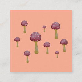 Rode en witte gevlekte paddenstoel informatiekaartje