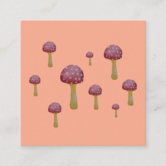 Rode en witte gevlekte paddenstoel informatiekaartje (Voorkant)