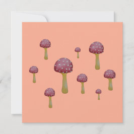 Rode en witte gevlekte paddenstoel kaart