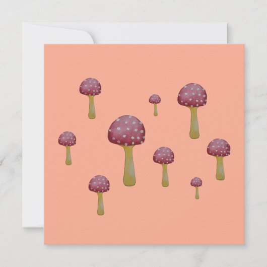 Rode en witte gevlekte paddenstoel kaart (Voorkant)