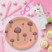 Rode en witte gevlekte paddenstoel papieren bordje (Feest)