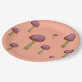 Rode en witte gevlekte paddenstoel papieren bordje (Gekanteld)