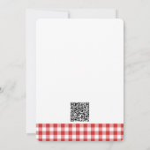 Rode en Witte Gingham Baby Shower Picknick  Kaart (Achterkant)