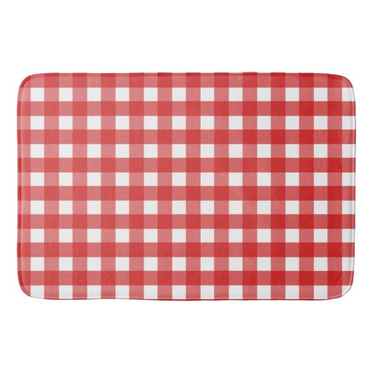 Rode en witte gingham badmat (Voorkant)