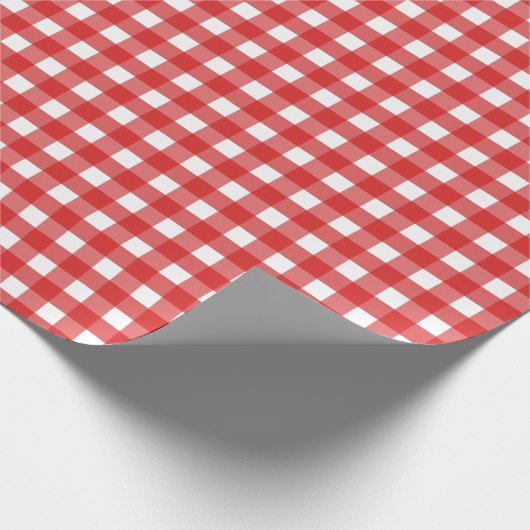 Rode en witte gingham cadeaupapier (Hoek)